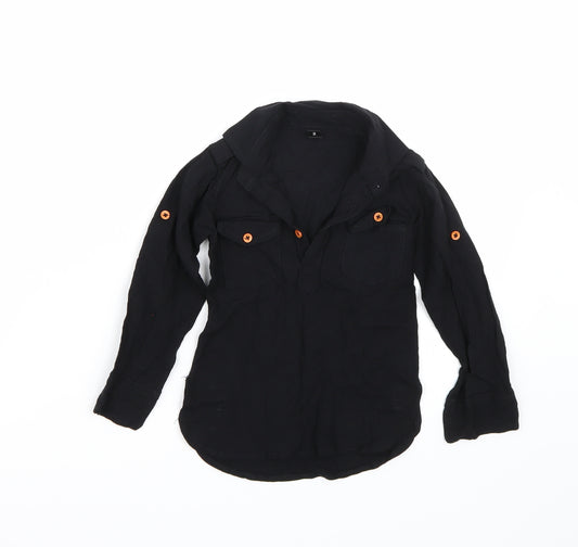 Front view of Preworn girls’ black basic blouse, size 2, years