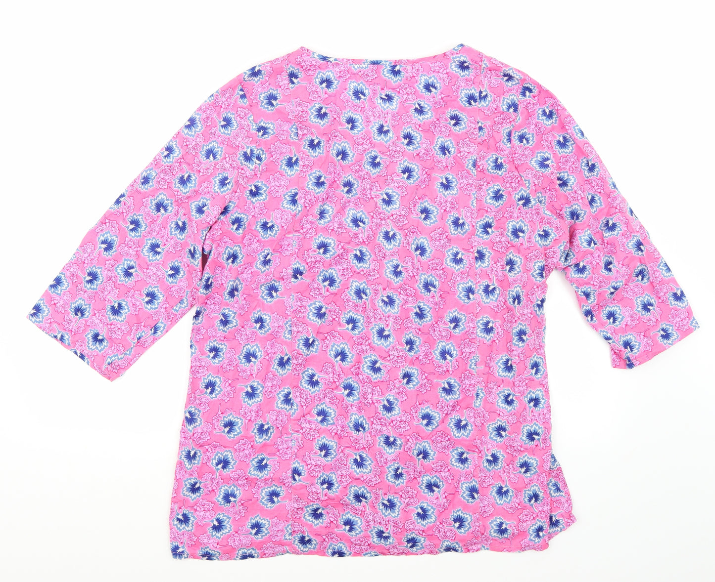 Heslemere Womens Pink Floral  Basic T-Shirt Size 16