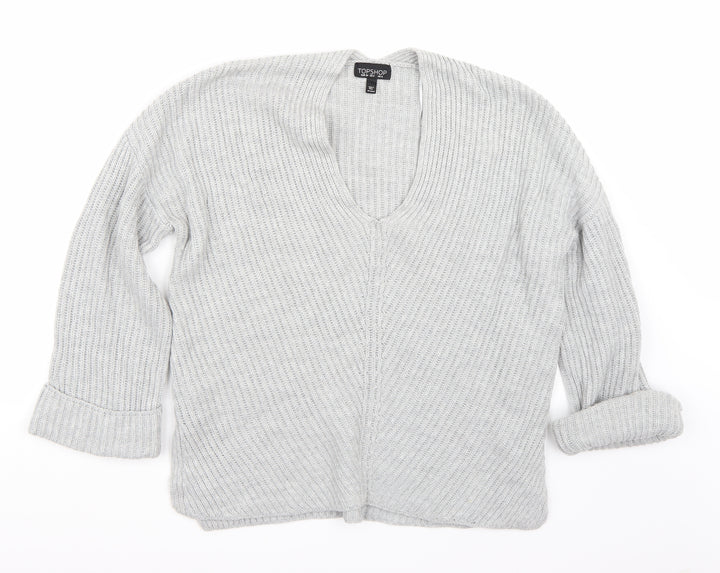 Topshop Womens Grey Pullover Jumper Size 6
