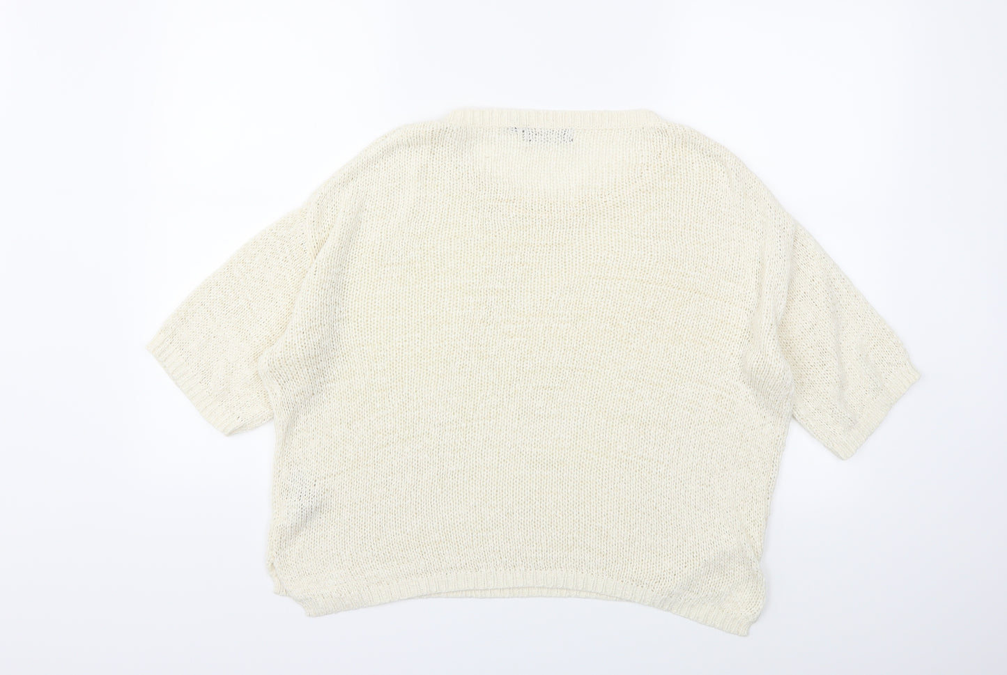 New Look Womens White  Knit Pullover Jumper Size 12