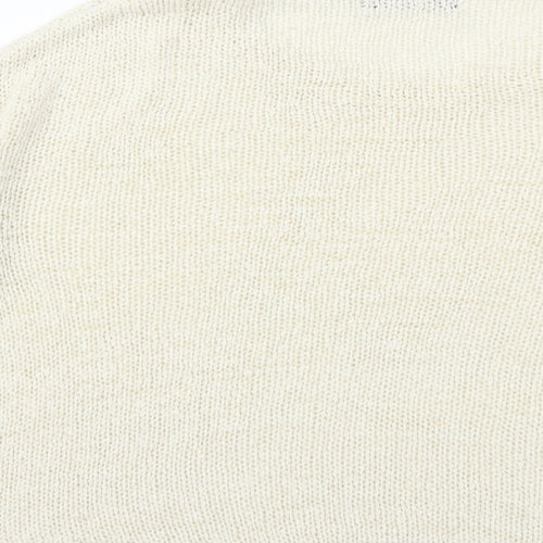New Look Womens White  Knit Pullover Jumper Size 12