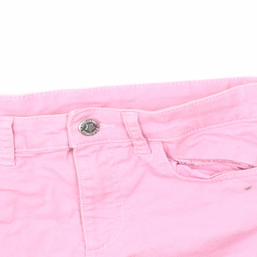 H&M Girls Pink  Denim Hot Pants Shorts Size 9-10 Years