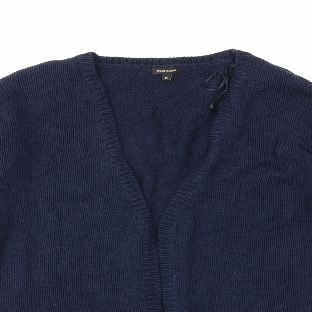 River Island Womens Blue  Knit Cardigan Jumper Size 12