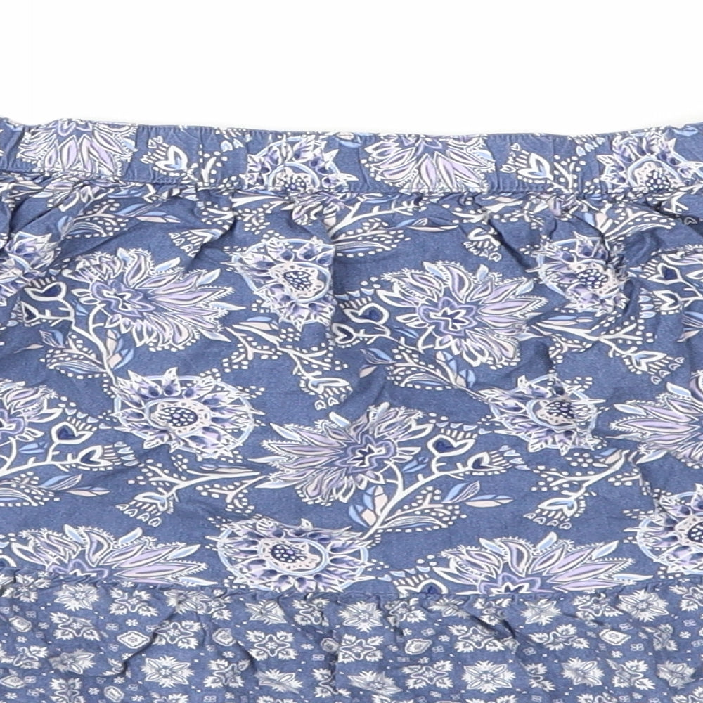 Gap Girls Blue Floral  Mini Skirt Size 10 Years