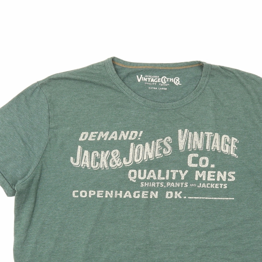JACK & JONES Mens Grey    T-Shirt Size XL