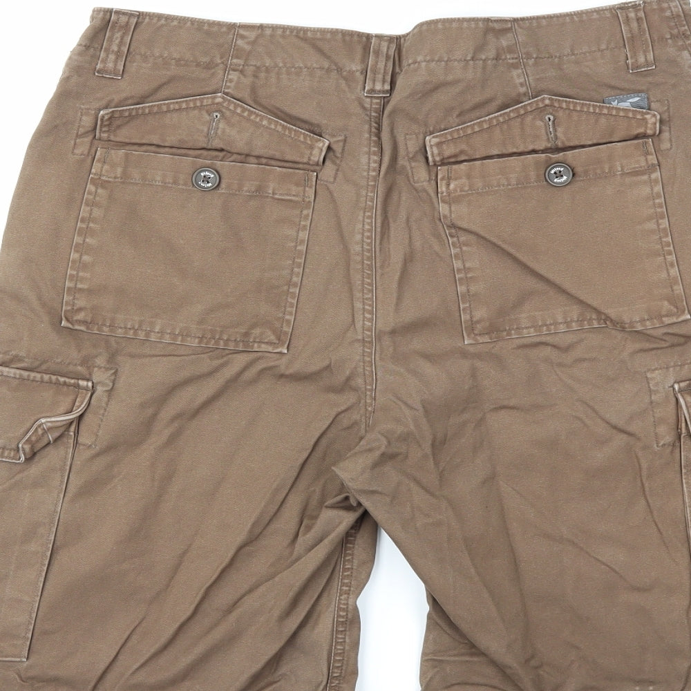 Wosley Mens Brown   Cargo Shorts Size 32 in