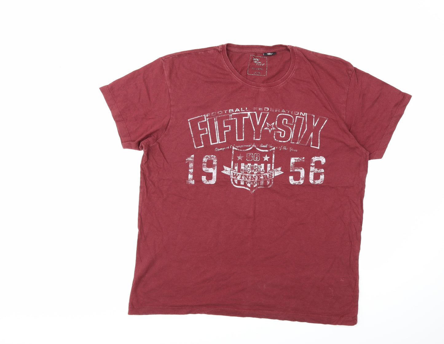Cedar Wood State Mens Red    T-Shirt Size L