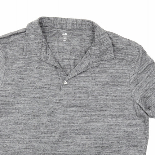 H&M Mens Grey    Polo Size XL