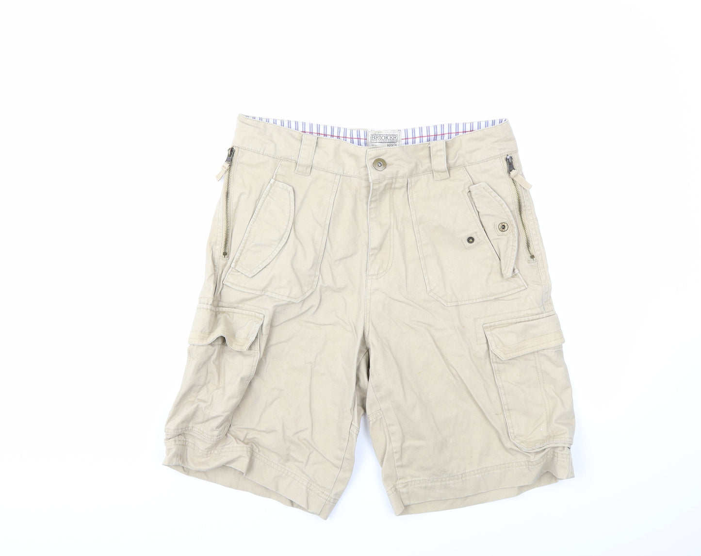Brooker Mens Beige   Cargo Shorts Size 34 in