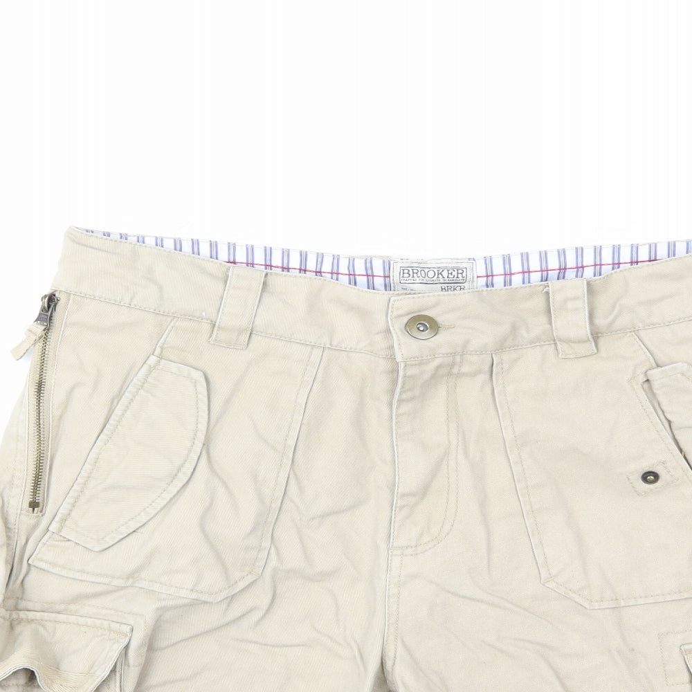 Brooker Mens Beige   Cargo Shorts Size 34 in