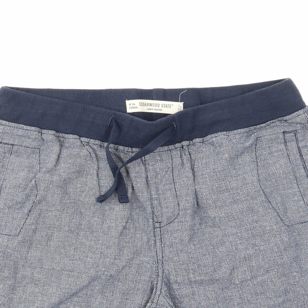 Cedar Wood State Mens Blue   Sweat Shorts Size 34 in