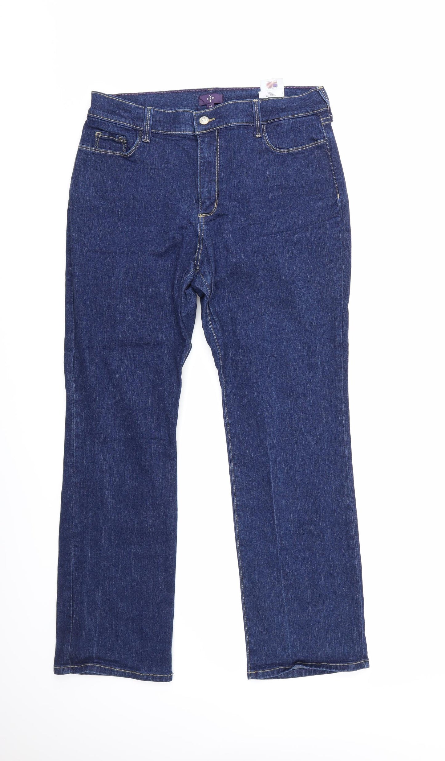 NYDJ Womens Blue  Denim Straight Jeans Size 16 L29 in