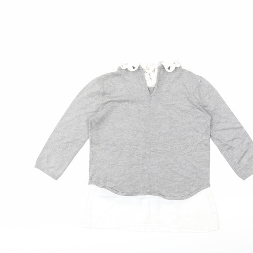 NAF NAF Womens Grey  Knit Pullover Jumper Size S
