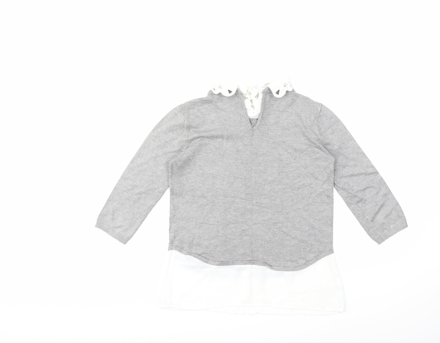 NAF NAF Womens Grey  Knit Pullover Jumper Size S