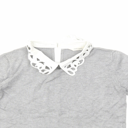 NAF NAF Womens Grey  Knit Pullover Jumper Size S