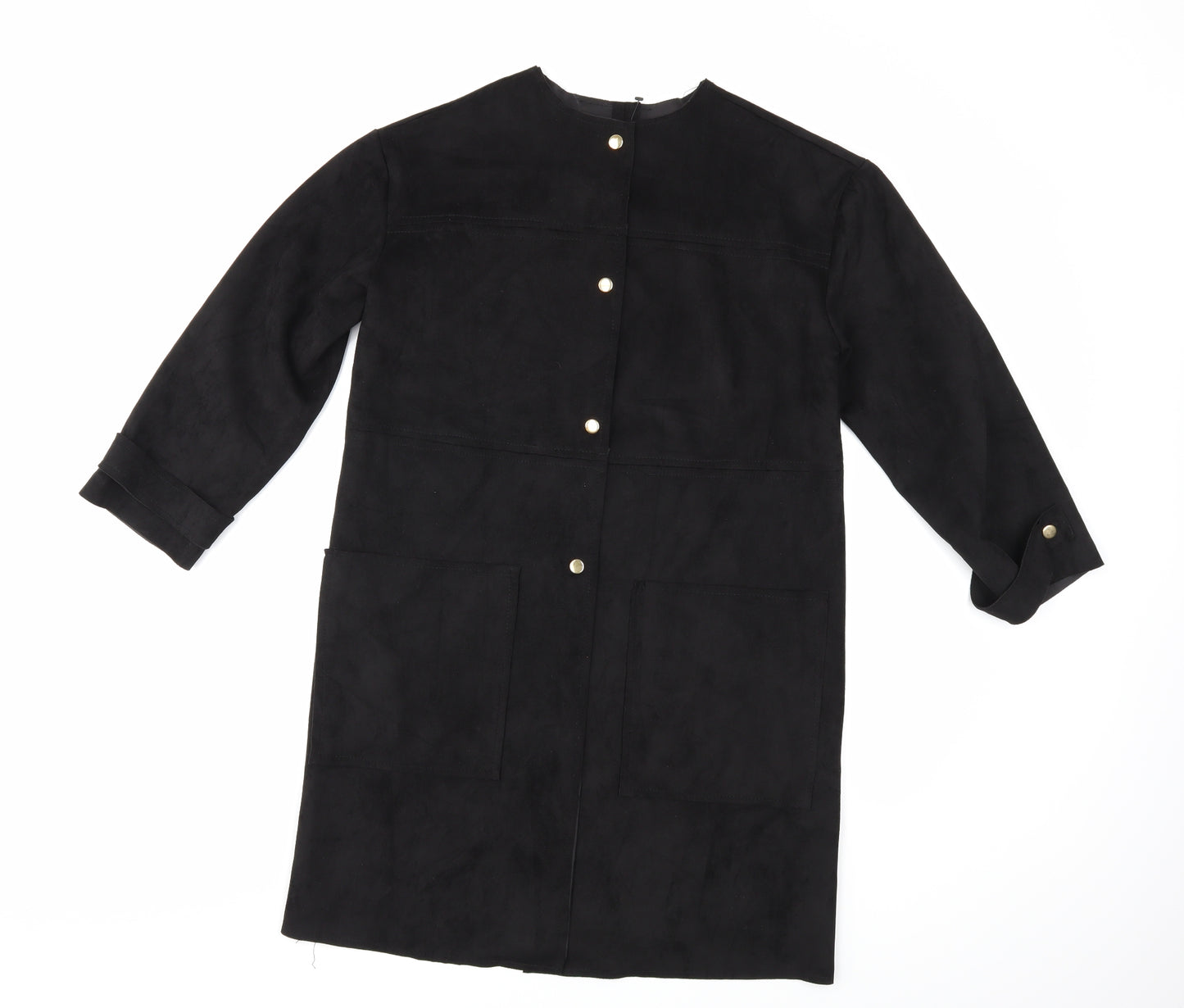 Voyles Womens Black   Overcoat Coat Size S
