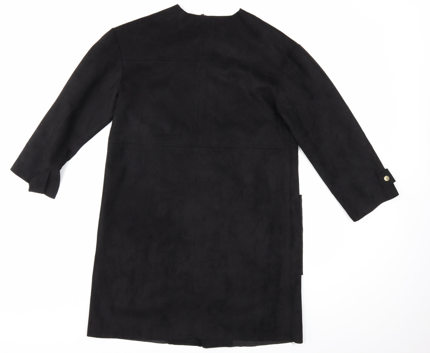 Voyles Womens Black   Overcoat Coat Size S