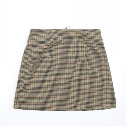 Topshop Womens Beige Houndstooth  Mini Skirt Size 10