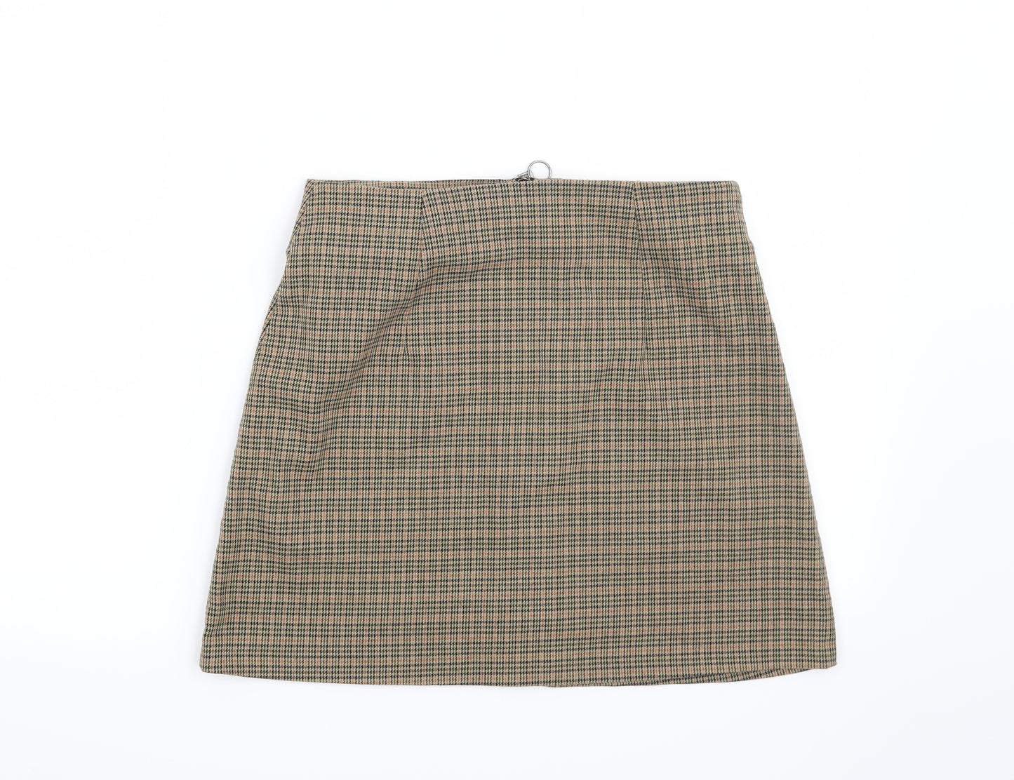 Topshop Womens Beige Houndstooth  Mini Skirt Size 10