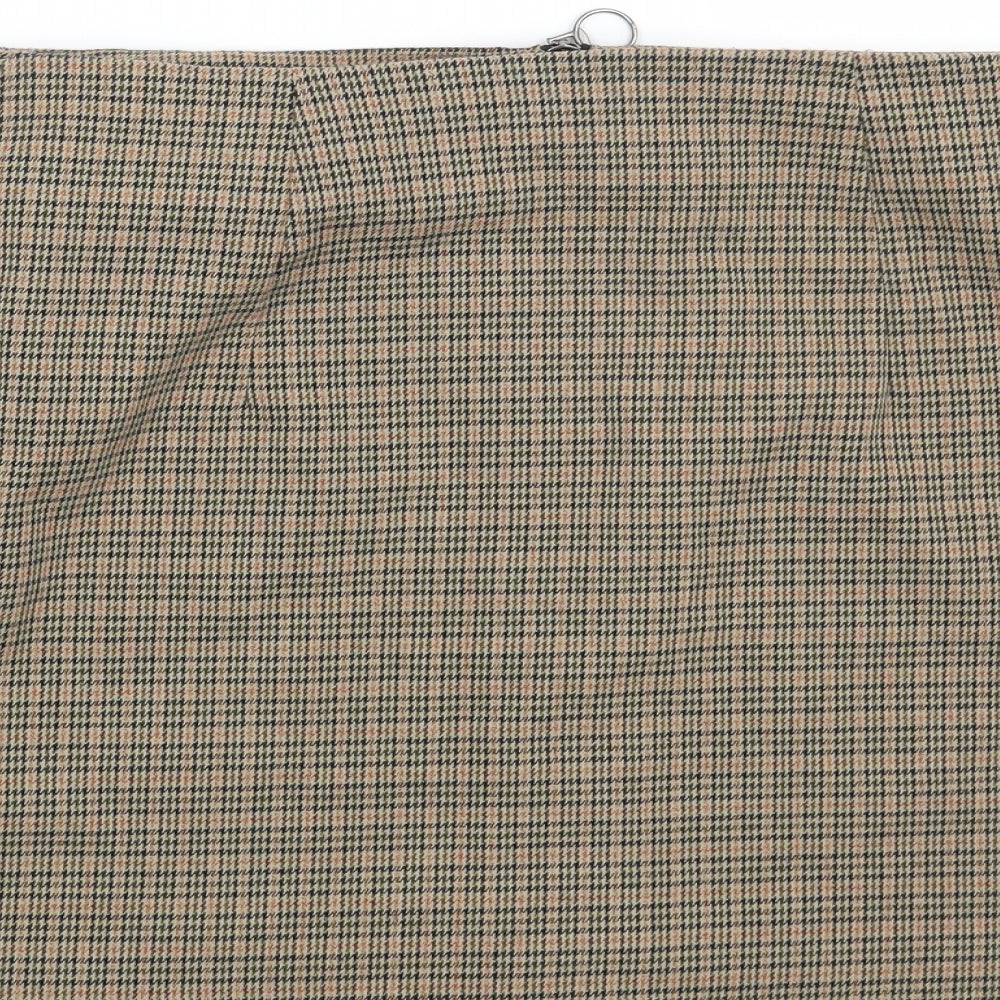 Topshop Womens Beige Houndstooth  Mini Skirt Size 10