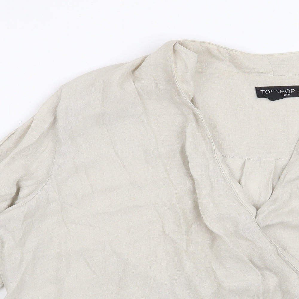 Topshop Womens Beige   Basic Blouse Size 12