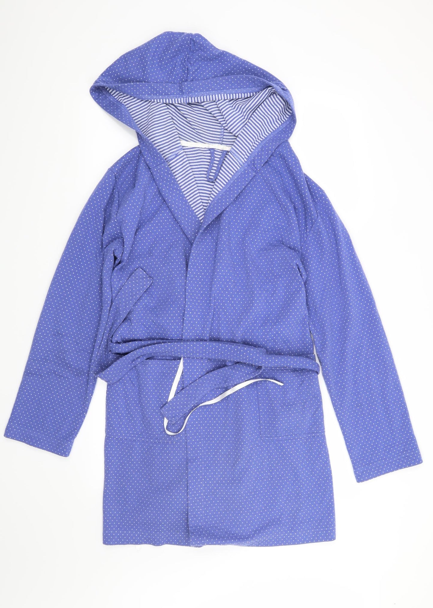 George Womens Blue Polka Dot  Kimono Robe Size M