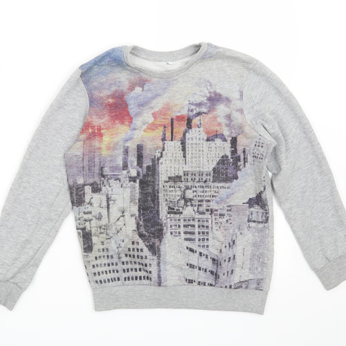 Marks and Spencer Boys Grey   Pullover Sweatshirt Size 9-10 Years  - skyline