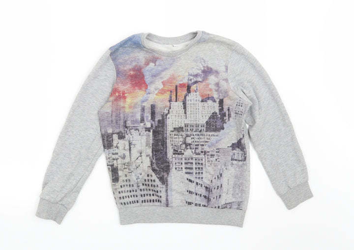 Marks and Spencer Boys Grey   Pullover Sweatshirt Size 9-10 Years  - skyline