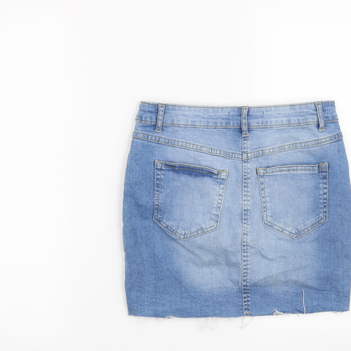 Parisian Womens Blue Floral  Mini Skirt Size 8