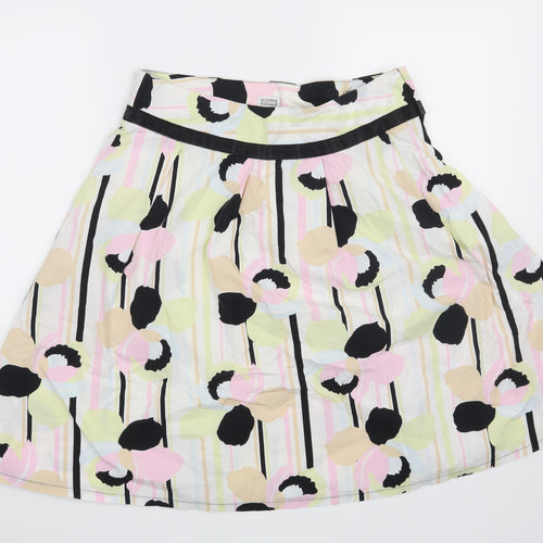 Etam Womens White Geometric  A-Line Skirt Size 10