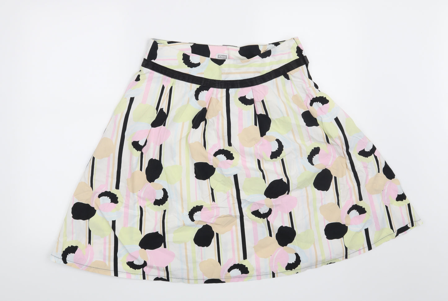 Etam Womens White Geometric  A-Line Skirt Size 10