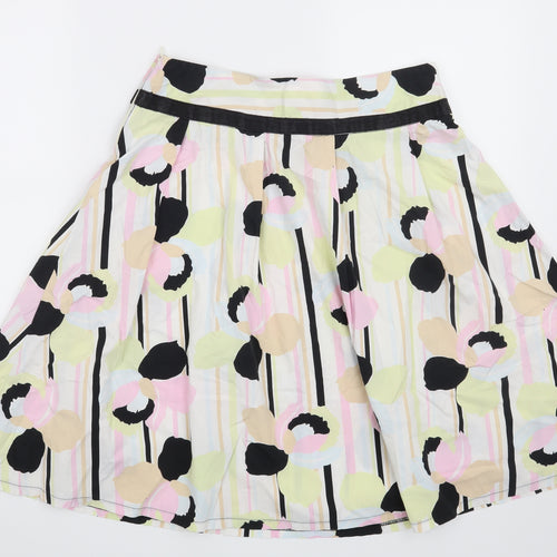 Etam Womens White Geometric  A-Line Skirt Size 10