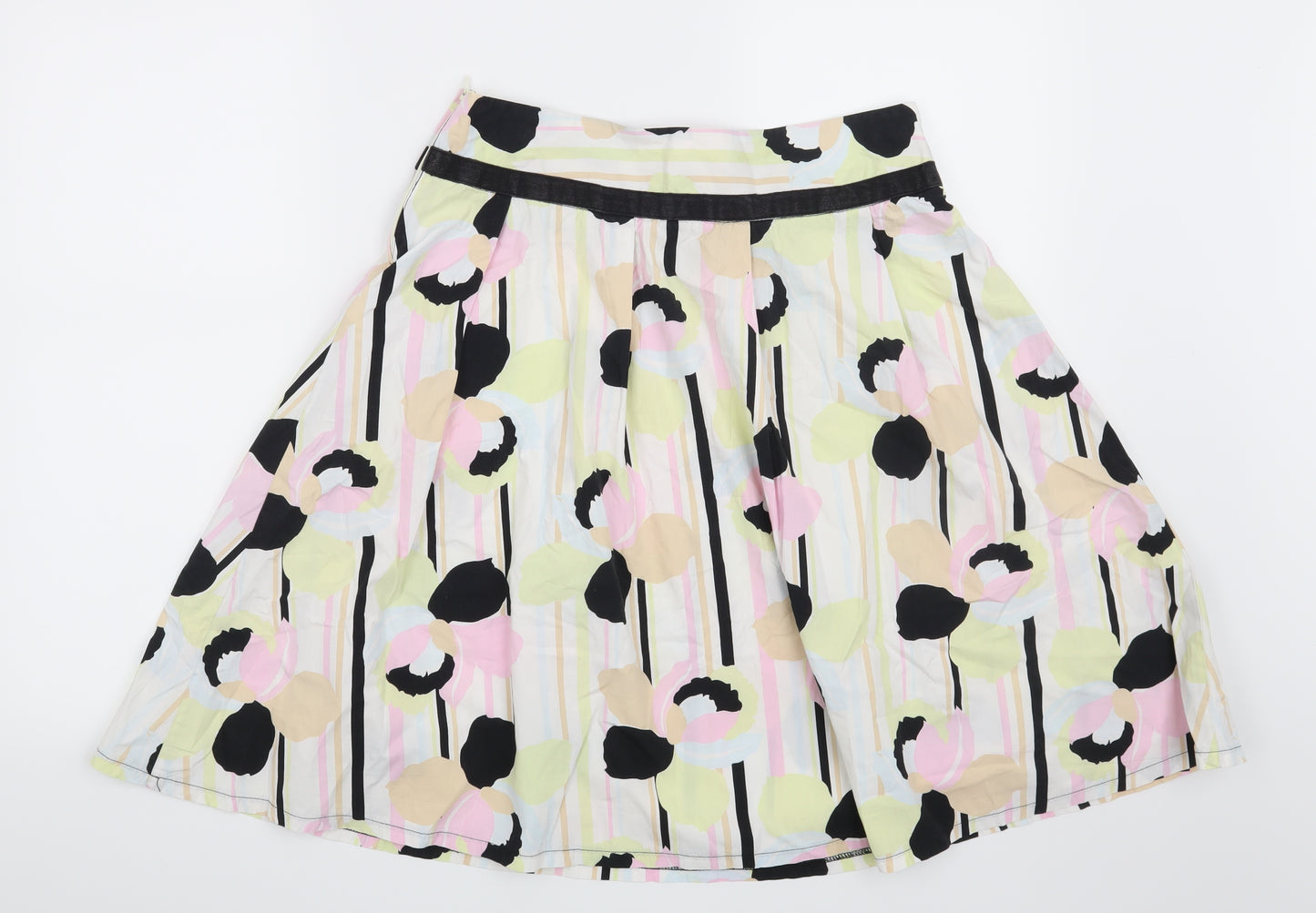 Etam Womens White Geometric  A-Line Skirt Size 10