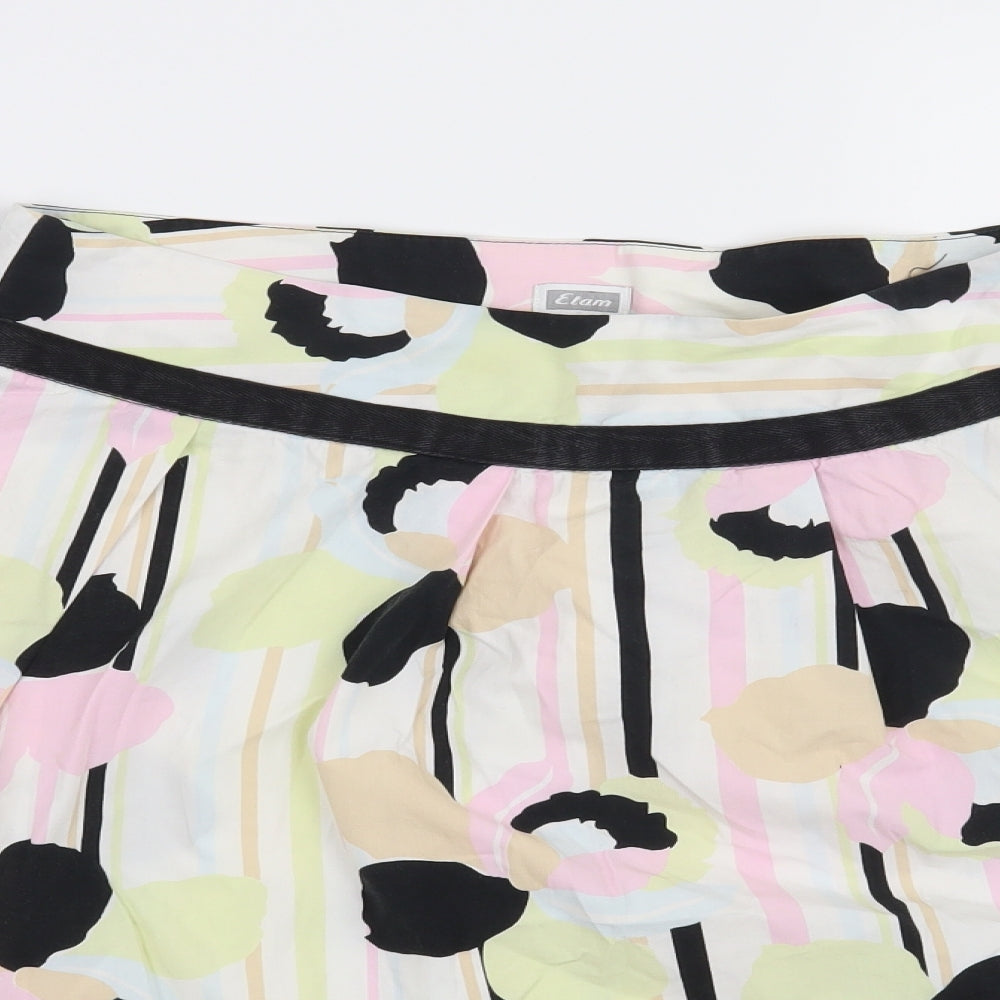 Etam Womens White Geometric  A-Line Skirt Size 10