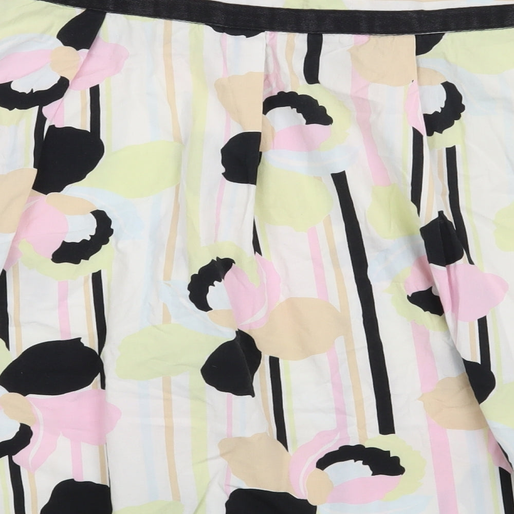 Etam Womens White Geometric  A-Line Skirt Size 10