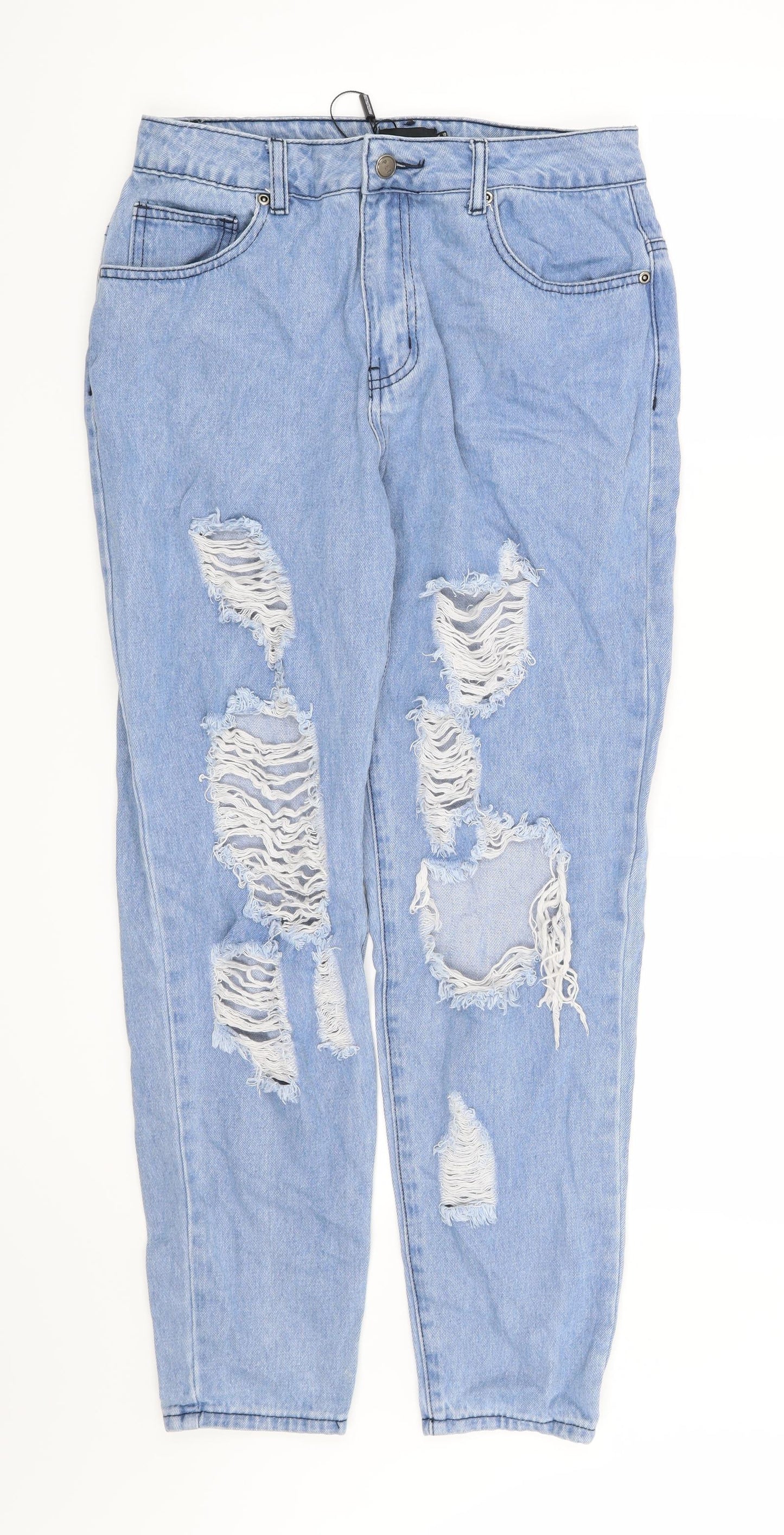 Pretty Little Thing Womens Blue   Straight Jeans Size 10 L28 in