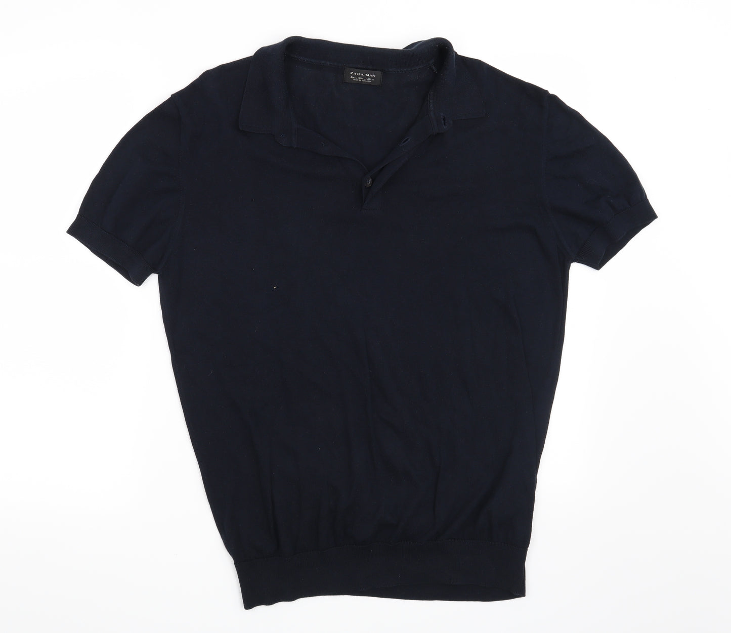 Zara Mens Blue   Henley Jumper Size L
