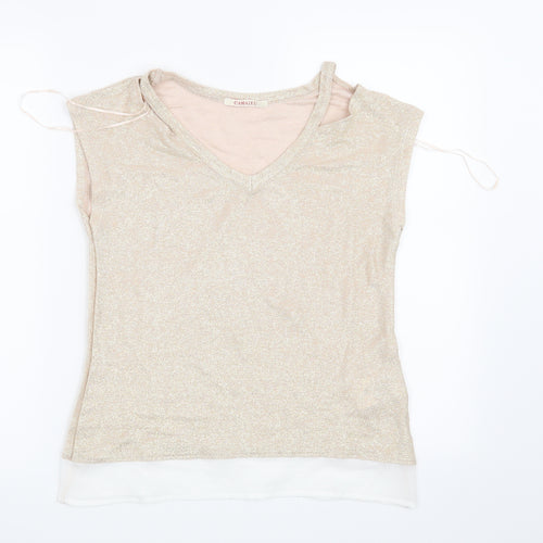 Preworn Womens Gold   Basic Blouse Size XS