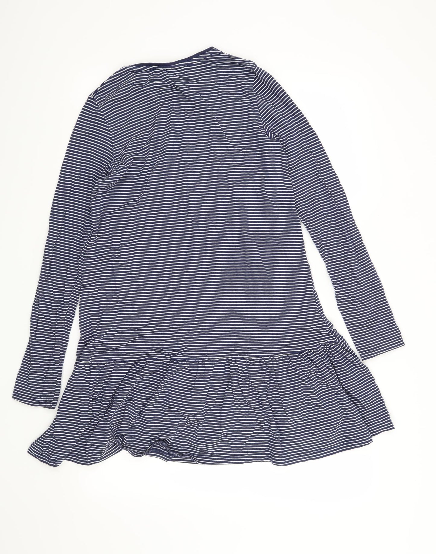 F&F Girls Blue Striped  T-Shirt Dress  Size 13-14 Years
