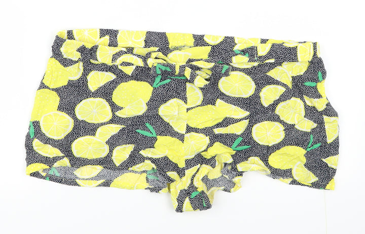 Preworn Womens Yellow Geometric Hot Pants Shorts Size 35 in - Lemons