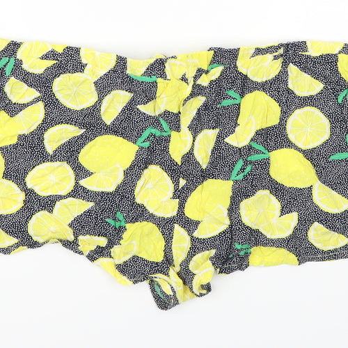 Preworn Womens Yellow Geometric  Hot Pants Shorts Size 35 in - Lemons
