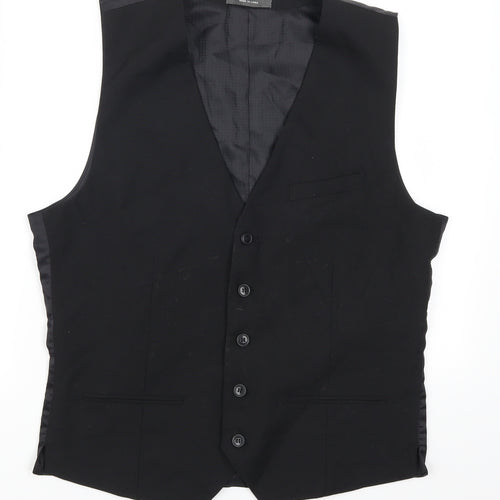 Primark Mens Black   Jacket Waistcoat Size M