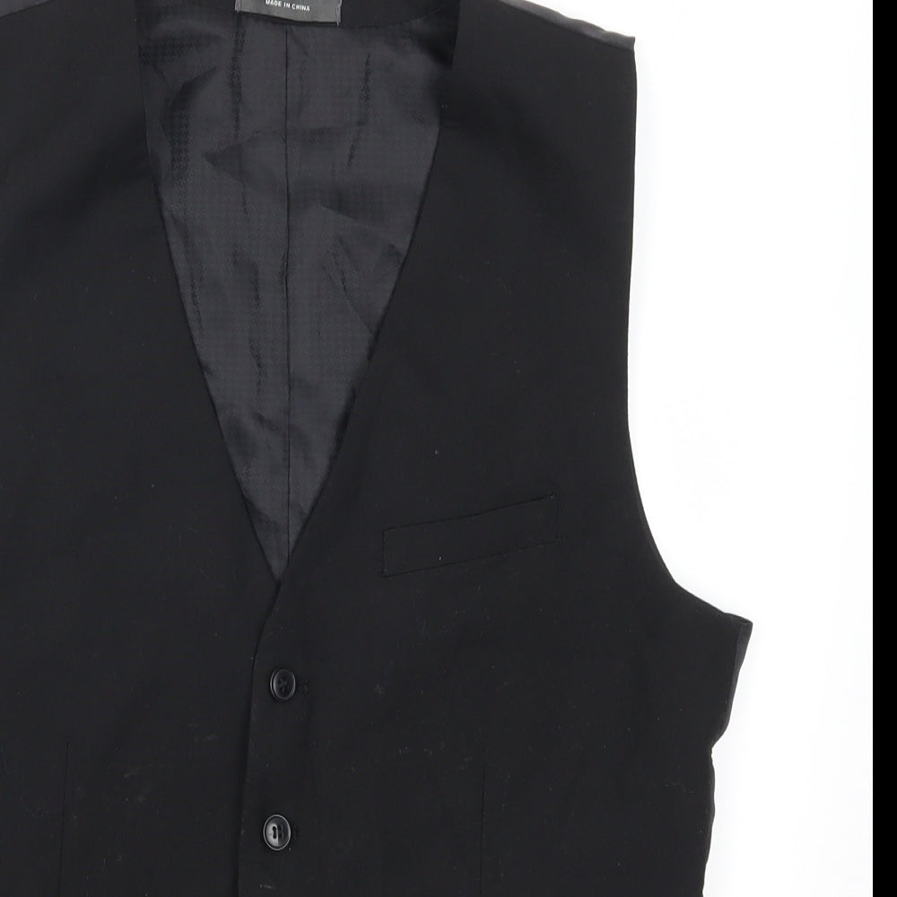 Primark Mens Black   Jacket Waistcoat Size M