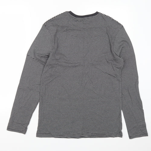 TU Mens Grey Striped   T-Shirt Size S