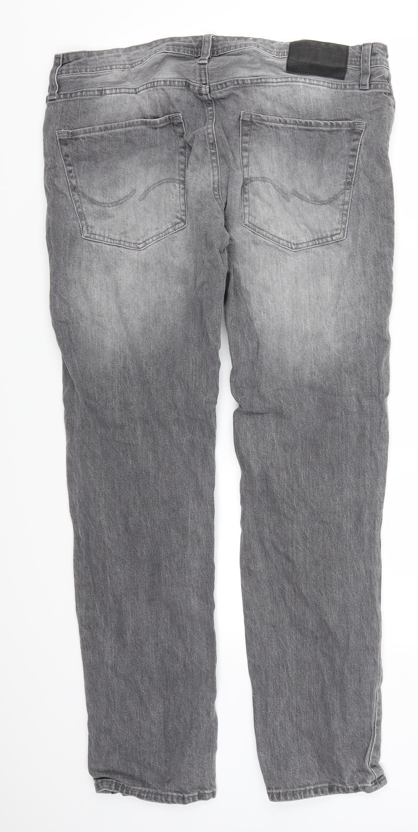 JACK & JONES Mens Grey  Denim Straight Jeans Size 36 L31 in