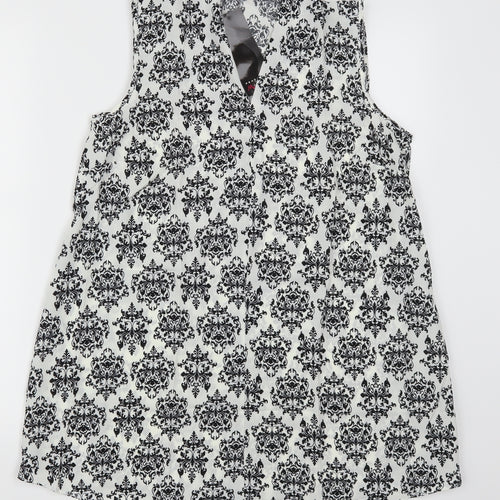 Peacocks Womens White Batik  Sheath  Size M