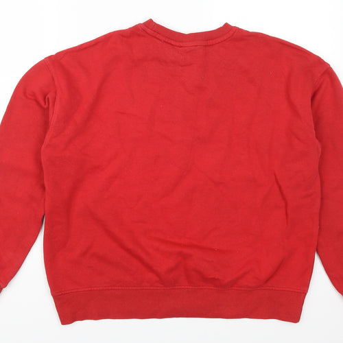 Primark Womens Red   Pullover Sweatshirt Size 10  - Naughty or Nice Mickey Mouse