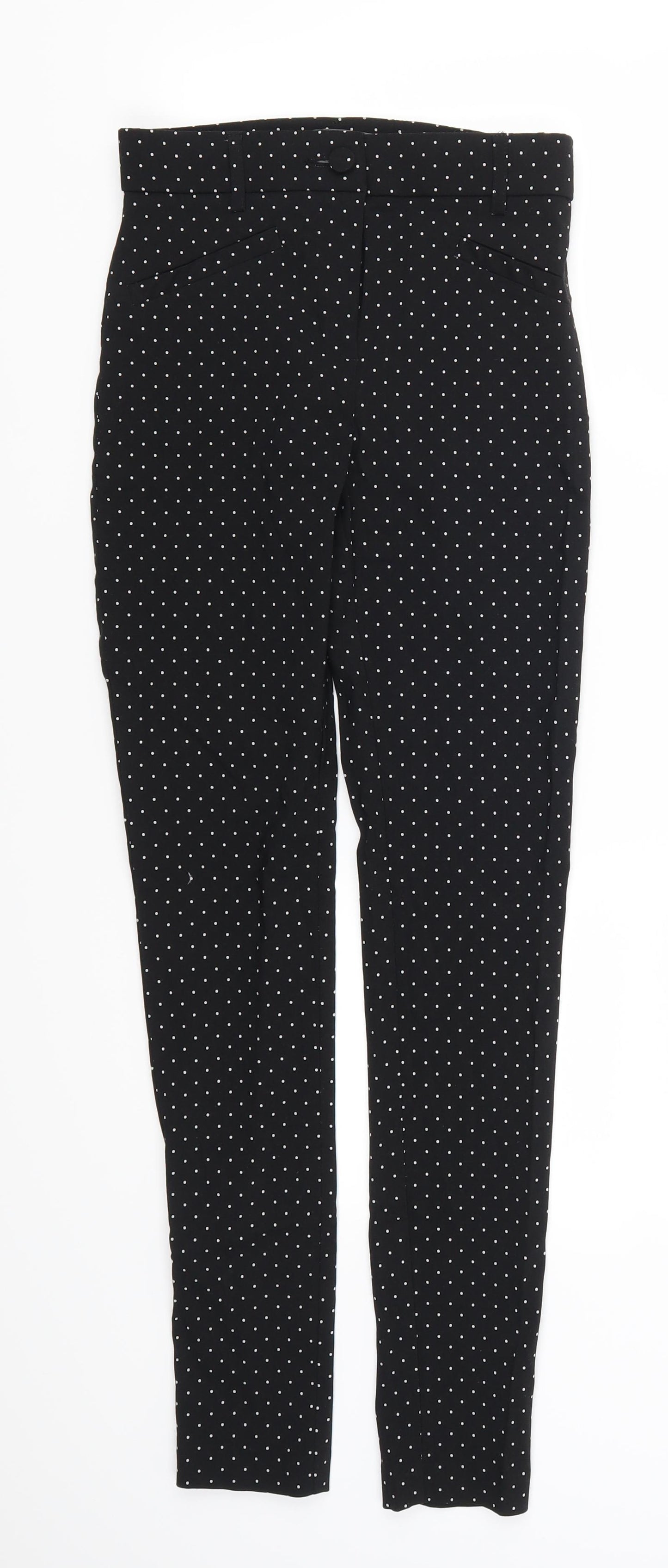 Primark Womens Black Polka Dot  Trousers  Size 8 L28 in