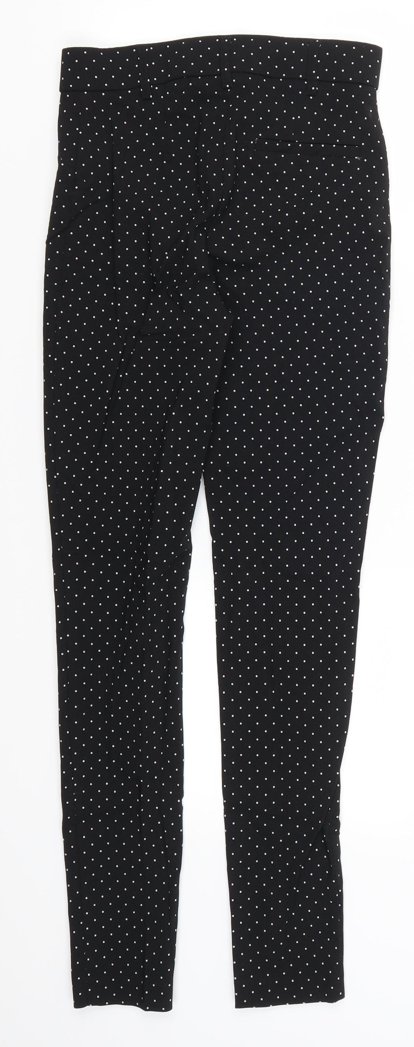 Primark Womens Black Polka Dot  Trousers  Size 8 L28 in