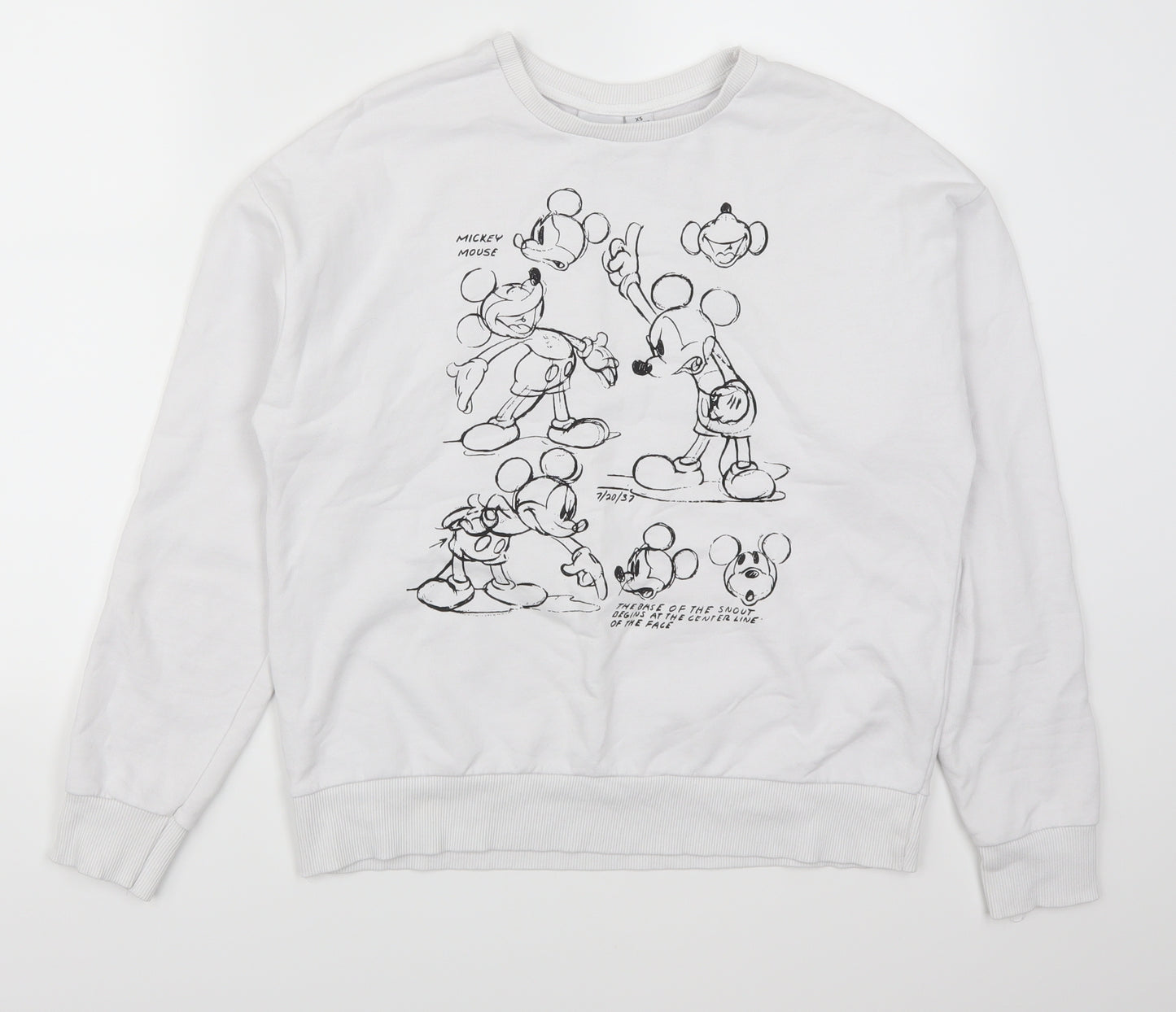 Primark Womens White   Pullover Sweatshirt Size 6  - Mickey Mouse